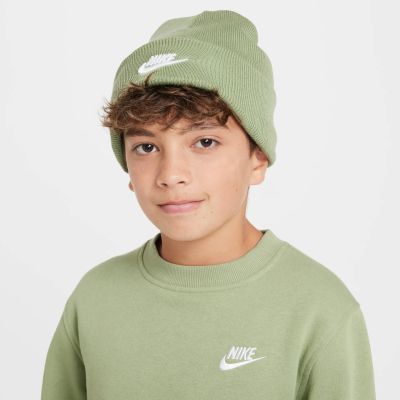 Nike K Nk Peak Beanie Tc Fut - oil green/white in 386 oil green/white