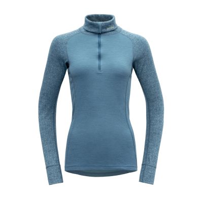 DUO ACTIVE MERINO 205 Z.NECK WMN in blau