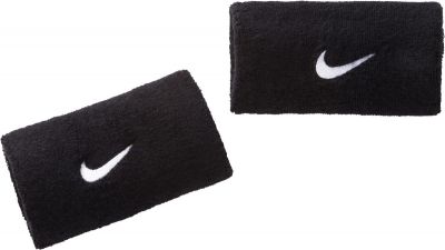 NIKE Swoosh Doublewide Wristbands in schwarz