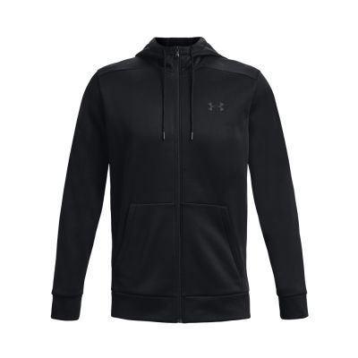 UA ARMOUR FLEECE FZ HOODIE in schwarz