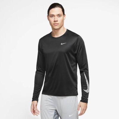 NIKE Herren M NK DF MILER RN DVN FLASH LS in pink