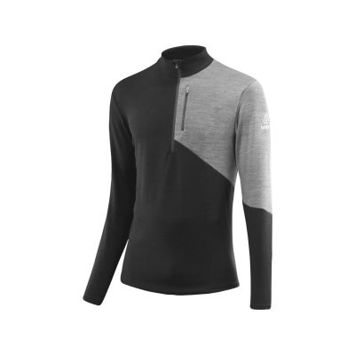 M MIDLAYER BLOCK TRANSTEX® MERINO in schwarz