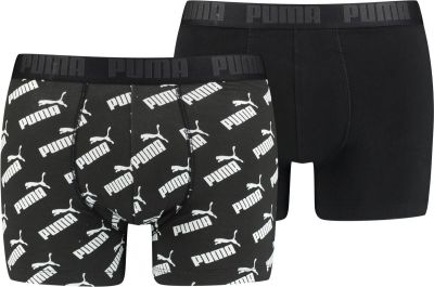 PUMA Herren Unterhose MEN AOP BOXER 2P in schwarz