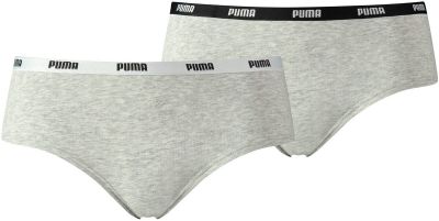 PUMA Damen Slip Iconic Hipster 2er-Pack in grau