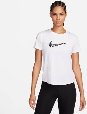 NIKE Damen T-Shirt W NK ONE SWSH HBR DF SS TOP in weiß