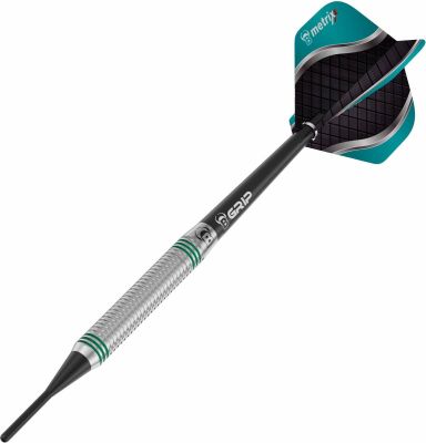 BULL'S Dartpfeil Artos AR1 Softdart, Mint 80% Tungsten in silber