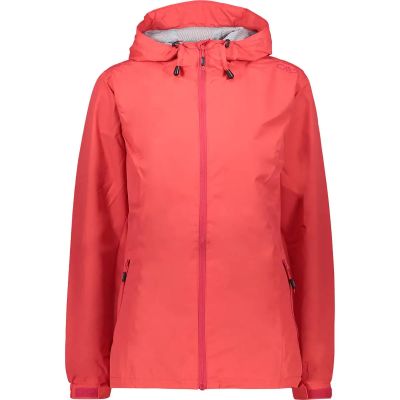 Damen Regenjacke WOMAN JACKET FIX HOOD in rot