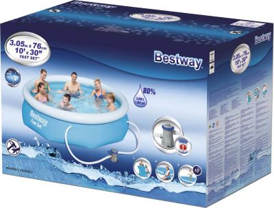 BESTWAY POOL-SET, RUND, MIT FILTERPUMP in schwarz