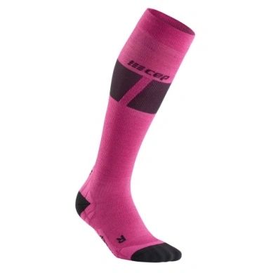 CEP ski ultralight** socks, women in 693 pink/dark grey