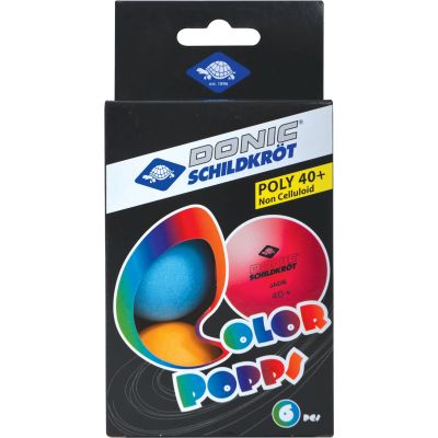 Donic-Schildkröt Tischtennisball Colour Popps, 6 farbige Bälle in Poly 40+ Qualität in grün